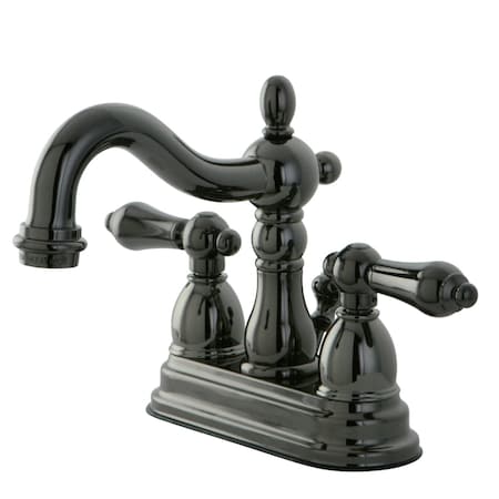 Kingston Brass NB1600AL 4" Centerset Bathroom Faucet, Black Stainless Steel NB1600AL